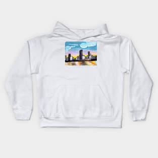 Beautiful Brisbane City Painting Kids Hoodie